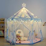 Princess Play Tent, Frozen Toy for Girls, Tent for Kids, Playhouse for Toddlers Indoor & Outdoor, Princess Castle with Snowflake Lights, Gifts for Girls. (with Mat)