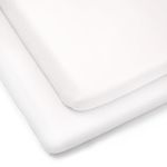 Clair de Lune Cot Bed Fitted Sheet 2 Pack 100% Cotton Jersey Sheets 70 x 140 cm