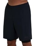 TCA Ultra 2 in 1 Compression Shorts Men Running Gym Shorts for Men with Back Zipped Pocket - Black Anthracite, XL