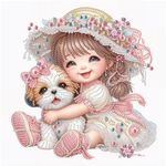 ENCOMAG Diamond Art Kits for Adults, Girl Dog 5D Special Shape Diamond Painting Kits for Beginners Teens, Crystal Rhinestones Diamond Painting for Home Wall Decoration Gift 30x30cm