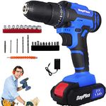 ZanGe Cordless Drill Set, 21V Power Drill Kit w/Lithium-Ion and Charger, 3/8" Keyless Chuck, Electric Drill with 2 Variable Speed, DIY Handheld Tool Kits for Professional Garden Office Home Repair