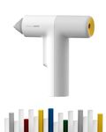 HOTO Easyflow Hot Glue Gun, Cordless Glue Gun with 40 Sticks, 30s Fast Preheating, 3000mAh, One-Hand Auto Dispensing, Anti-Scald & Anti-Drip, Wireless/Wired, Ideal for DIY Crafts & Home Repairs