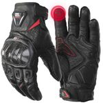 KEMIMOTO Sheepskin Leather Motorcycle Gloves for Men, Motorcycle Gloves for Motorcross Motorbike Dirt Bike Bicycle Racing ATV UTV