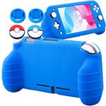 YoRHa Handle Grip Soft Silicone Rubber Protective Cover Case (Blue) x 1 for Switch Lite - 9.2019 Slim Model