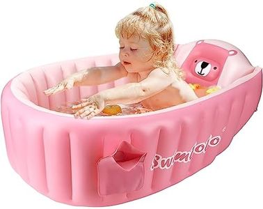 SHXKUAN Inflatable Baby Bathtub Infant Anti-Slip Bath Seat Pool with Air Pump Travel Camping Portable Toddler Bath Tub Age 0-5 Years Old (Pink)