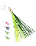 BLUEWING 15in Big Game Trolling Lure with Double Rigged Hookset and 300lb High Strength Fishing Line Saltwater Fishing Lures for Wahoo Tuna Marlin Mahi Mahi Green/Black