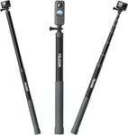 TELESIN G3 Long Selfie Stick Pole (Upgraded 118"/3M), Carbon Fiber Extension Monopod Compatible with GoPro Max Hero 11 10 9 8 7 6 5, Insta360 One RS X2 X3 Go 2, DJI Action 2 3 AKASO