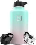 IRON °FLASK Sports Water Bottle - 64 Oz 3 Lids (Straw Lid), Leak Proof - Stainless Steel Gym & Sport Bottles for Men, Women & Kids - Double Walled, Insulated Thermos, Metal Canteen