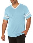 Augusta Sportswear Men's Sports Apparel Sleeve Stripe Jersey, Aqua/White, XXXL