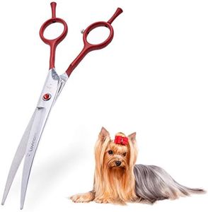 LovinPet Dog Grooming Scissors/6CR grooming Scissors for Dogs/curved Scissors for Dog Grooming/dog Scissors Grooming/left/right-handed Safety Blunt-tip Dog Scissors for Grooming Eyes for Dogs And Cats