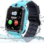 Kids GPS Tracker Watch IP68 Waterproof Kids Smartwatch with GPS Tracker Phone Alarm Clock Game Camera Compatible with 2G T-Mobile Birthday Gift for Kids,Blue