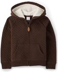 Gymboree Boys' and Toddler Long Sleeve Zip Up Hoodie, Dark Brown, 12