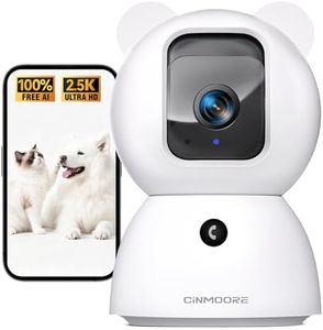 2.5K Security Camera Indoor, Non-Subscription AI Person/Pet/Cry Detection, 4MP Pet/Dog/Cat Camera w/Phone App, Pan Tilt 2.4GHz WiFi Cameras for Home Security, IR Night Vision, Full Duplex 2-Way Audio