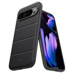 CASEOLOGY by Spigen Athlex Back Cover Case for Google Pixel 9 Pro XL [Sandstone Texture] Google Pixel 9 Pro XL Case Cover with Military Grade Drop Protection, Side Grip Pattern (TPU, PC| Active Black)