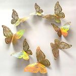 Sunkizzrs® (Pack of 36) Butterfly Wall Stickers 3D Butterfly Home Decor 3D Butterfly Wall Decoration Items Paper Wall Stickers with Sticking Pad (Color 1)