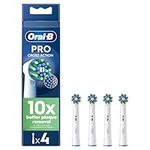 Oral-B Pro Cross Action Electric Toothbrush Head, X-Shape And Angled Bristles for Deeper Plaque Removal, Pack of 4 Toothbrush Heads, White