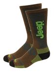 Jeep Men's Wool Logo Crew Socks 1 Pair, Bronze, Men's 10-13 Shoe, 8-12, Bronze, 8-12