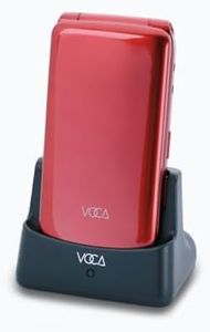 VOCA Big Button Flip Phone for Seniors Elderly | Unlocked 4G LTE | Loud Volume | SOS Button | Speed Dial | Predictive Text | Charging Dock | V340 (Red)