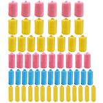 56 Pieces 6 Sizes Foam Sponge Hair Rollers Mini Foam Hair Styling Curlers Flexible Sponge Curlers with Storage Bag Soft Sleeping Hair Curlers for Adults and Kids Pink Yellow Blue Random Color