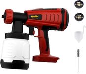 Cordless Paint Sprayer, Mellif Upgraded HVLP Brushless Spray Gun for Milwaukee 18V Battery(No Battery), Easy to Clean, 3 Copper Nozzles, 3 Spray Patterns for Home Interior & Exterior, House Painting