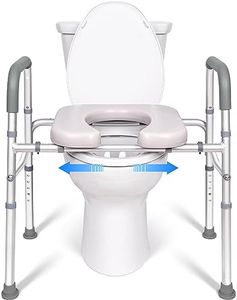 Raised Toilet Seat with Handles, Adjustable Width/Height, Raised Toilet Seat with Arms and Widen Seat, Up to 400lbs, Raised Toilet Seat for Seniors, Handicap, Pregnant, Fits Any Toilet