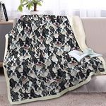 BlessLiving Fuzzy Dogs Blanket For Kids Adults Cute Puppy Fleece Blanket Reversible Animal Pattern Sherpa Throw Travel/Single (Bulldog,130x150cm)