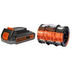 BLACK+DECKER 20V MAX Lithium Battery 2.0 Amp Hour (LBXR2020-OPE) & Trimmer Line, 30-Foot, 0.065-Inch, 3-Pack (AF1003ZP)