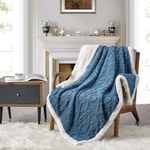 KASYLAN Sherpa Fleece Blankets Flannel Throw for Couch Sofa Throw Size -50x60 Inches Teal, Cozy Warm Soft Blanket for Bed, Sofa, Camping Travel Blanket