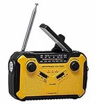 Kaito Voyager ECO Emergency Radio KA369 AM/FM NOAA Weather Alert 5-Way Powered Solar Crank Radio Receiver with LED Flashlight and USB Mobile Phone Charger Yellow