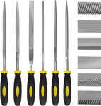 Hetkrishi Needle File Set Rasp Premium Hardened Drop Forged Alloy Steel File Tools For Metal to Remove Rust Wood Glass Plastic Leather Jewelry Repair Hand Tool Mpmfs-140 Maf 140mm 5.5" 6pcs