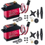 2PCS 30KG Metal Gear Digital Servo High Torque Steering Gear Servo, Waterproof Aluminium Case RC Servo Motor DS3230 for 1/8 1/10 1/12 RC Cars (Control Angle 270°)