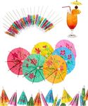 Rinkle Trendz - Cocktail Drink Umbrellas Colorful Paper Hawaiian Tropical Cocktail Parasol Umbrella Cupcake Topper for Party Supplies - Multi Color - Pack of 20 pcs