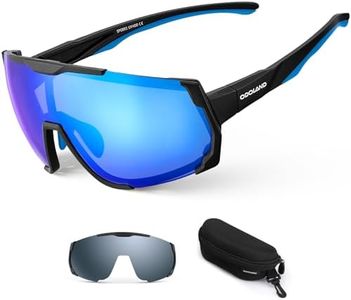 Odoland Lunettes de Cyclisme Polarisées Magnétiques Lunettes de Vélo Polarisées Aimantées avec Lentille Gris Remplacable pour Homme Femme Adult Cyclisme Conduite Randonnée Pêche
