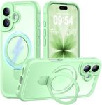 MOCCA Design for iPhone 17 Case, Compatible with Magsafe [Premium Invisible Magnetic Ring Stand] [Military Drop Protection] Full Camera Guard Translucent Matte Slim Phone Cover 6.3",Matcha Green
