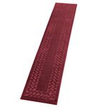 Collections Etc Herringbone Carpeted Runner Rug, Solid-Colored with Plush Decorative Trim Accents and Skid-Resistant Backing for Long Hallway, Burgundy, 22" X 120"