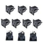 Oiyagai 10Pcs Black US 3 Pins Power Socket Plug Panel Screw Mount Type Female Connectors Adapter