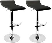 Artiss Bar Stools Stool Set of 2 Adjustable Kitchen Swivel Counter Barstools Dining Chair Chairs Gas Lift Black in 56-77cm Seat Height Floor for Home Bar Dining Room Cafe Outdoor Indoor