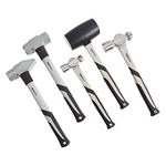 AmazonBasics Hammer Set - 5-Pieces, Shock-Absorbing Fiberglass Handle