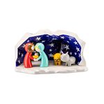 Alessi Hand Decorated Design Nativity Scene with Holy Family Figurines, porcelain, White, Set of 5