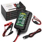 Unocho 6V/12V Battery Charger Maintainer 1.5A Automatic Trickle Charger Smart Float Charger for Car Motorcycle Lawn Mower Boat ATV Snowmobile Lead-Acid AGM GEL SLA VRLA WET Batteries