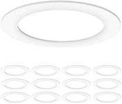 Sunco 12 Pack Goof Rings for Recessed Light Fixture Living Room Can Light Goof Trim Ring, Outer Diameter 8.6-inch, Inner Diameter 6.2-inch, Matte Finish, Flush Mount, 5-6 Inch, White