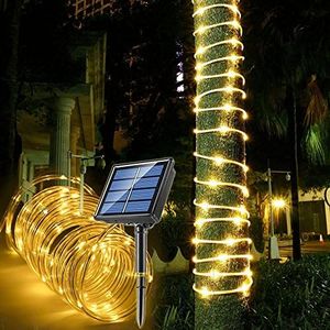 Solar Rope Lights Waterproof IP65 39FT 100LEDs Outdoor LED ‎Solar Outdoor Lights for Party Garden Yard Home Wedding Christmas Halloween Holiday Tree Decoration Lighting