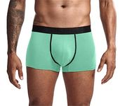 JOCKMAIL Mens Boxer Shorts Modal Soft Mens Underwear Micro Separate Pouches Dual Pouch Trunks with Fly Therapy Health Care Trunks Boxer Briefs (as8, alpha, m, regular, regular, Green)