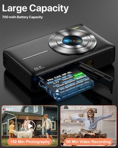 Compact Digital Camera 44MP 1080P – Black