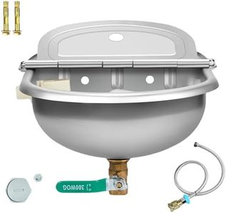 Boajf Automatic Water Bowl for Dogs 3 Gallon with Drainage System, Auto Water Dispenser with Float Valve, Livestock Trough with Hose Connector, Wall Mounted Outdoor Waterer for Goat, Cattle, Chicken