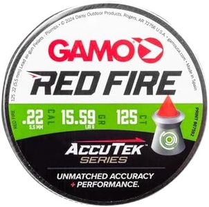 Gamo Red Fire .22 Cal Polymer Tip Hunting Pellets, 15.59 Grain, 125 Count, Fast Expansion, Small Game and Pest Control