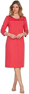 e.FEMME Chemise de nuit Dolly 1790 en coton pour femme, Corail, 50