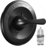 Universal Shower Trim Kit for Delta 13/14 Series, Matte Black Metal Handle & Cover Plate, Fits R10000-UNBX/UNBXHF/UNWS/UNWSHF, Cartridge Included, Easy DIY Install (Valve Body Not Included)