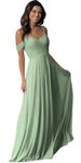 Mother of The Bridal Dresses Maxi Chiffon Elegant for Special Occassion Sexy Scoop Neck Floor Length,Sage,Size0