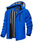 TACVASEN Men's Windbreaker Jacket Light Weight Fall Jacket for Men Blue Sailing Jacket Waterproof Shell Jacket Outwear with Hood Outdoor Sports Travel Jacket,XL